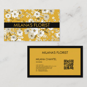 Gul Marguerit Modern Trendig Blomma Florist Visitkort