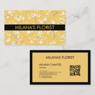 Gul Marguerit Modern Trendig Blomma Florist Visitkort