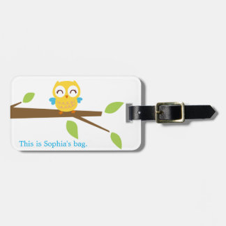 gul märkre för bebisugglabagage (personifiera), bagagebricka