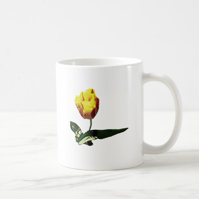 Gul med röd tulpan kaffemugg (Höger)