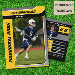 Gul metall Lacrosse spelare Trading Card