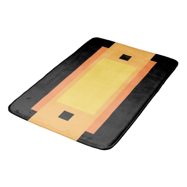 Gul Minimal Orange Svart Badrumsmatta (Vinklad)