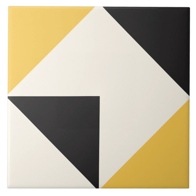 Gul Modern Geometrisk Form Mönster Kakelplatta (Framsidan)