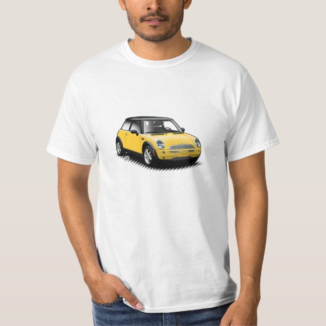 Gul modern mini- bilT-tröja T-shirt (Framsida)