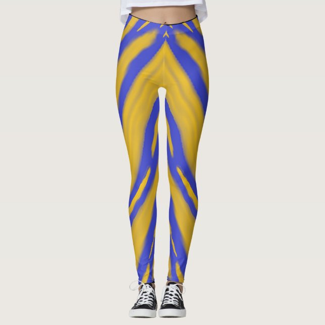 Gul Moln Vågor Reflektion  Leggings (Framsida)