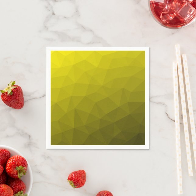 Gul mörk ombre-gradient geometrisk nätmönster pappersservett (Insitu)