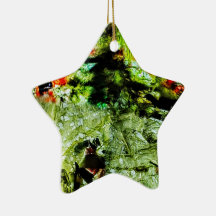 Gul mörk Ornament stjärna,Unik solig abstrakt 