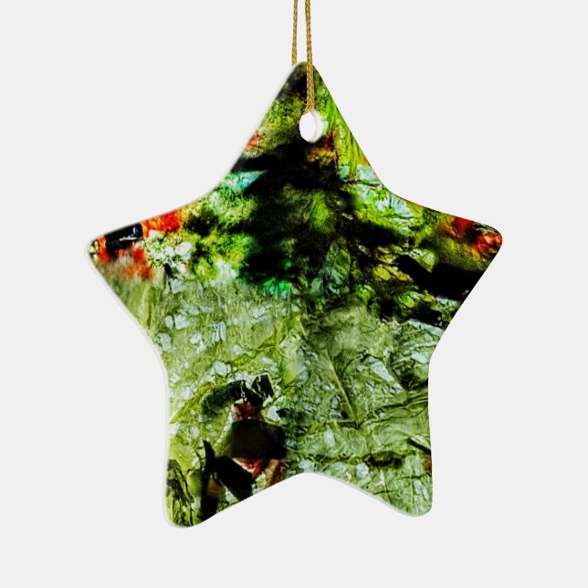Gul mörk Ornament stjärna,Unik solig abstrakt  (Höger)