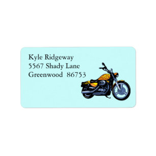 Gul motorcykeladressetikett adressetikett