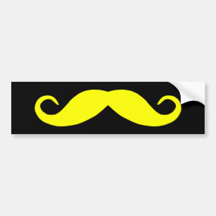 Gul Mustasch Klistermärke