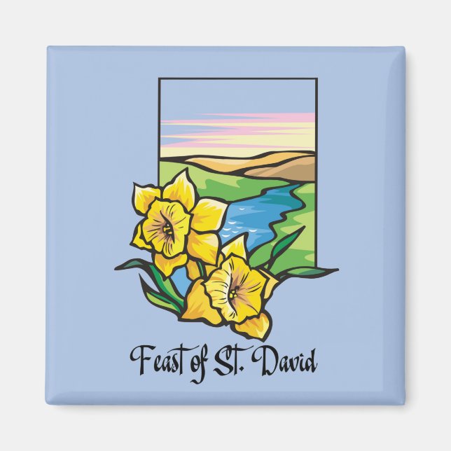Gul näckros på St. Davids dag Magnet (Framsidan)