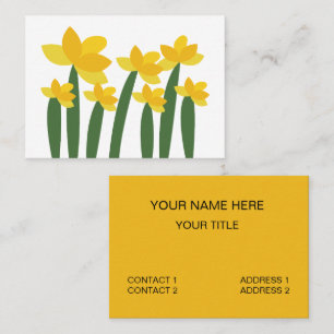 Gul Narciss Blommig Blomma Blomsterhandlare Visitkort