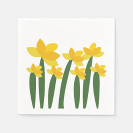 Gul Narciss Blommig Blomma Fest Pappersservett