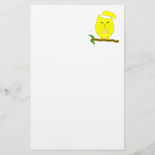 Gul Nattuggla Design Brevpapper