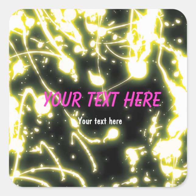 Gul neon glödpinn fest dekal etikett (Framsida)