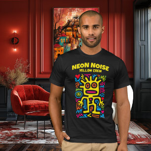 Gul Neon Utomjording – Funky Pop Art Karaktär T Shirt