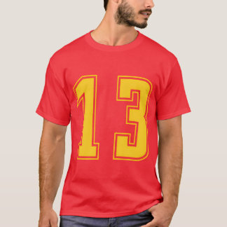 Gul Nummer 13eam Junior Sport Numrerad gåva gi T Shirt