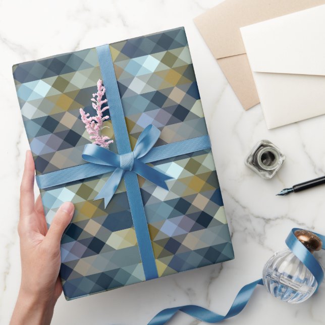 gul och blå geometrisk presentpapper (Gifting)