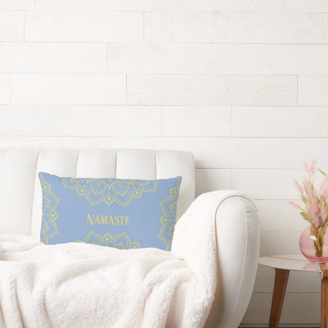 Gul och blå Mandala Ländkudde Lumbarkudde (Soffa)