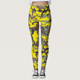 Gul och brun kamouflage, militär, armé leggings
