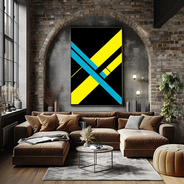 Gul och cyan X Bauhaus minimalistisk design Poster (Skapare uppladdad)