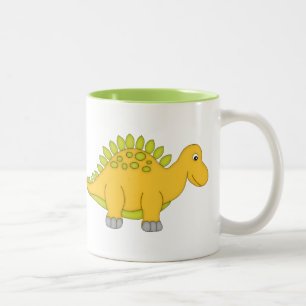 Gul och grön Dinosaur+Personifiera namn Två-Tonad Mugg