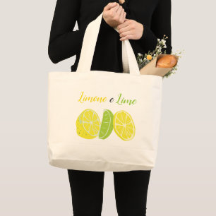 Gul och grön italiensk citron- och limefruktcitru jumbo tygkasse
