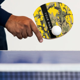 Gul och grön kamouflage Anpassa ditt namn Pingisracket