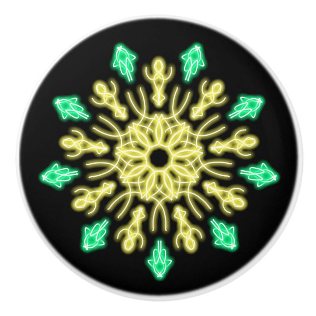 Gul och grön neonglommig blomma knopp (Framsidan)