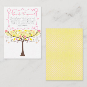 Gul och korall blommande önskebok för baby shower tilläggskort
