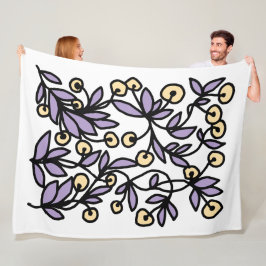 Gul och lila klotter fleecefilt