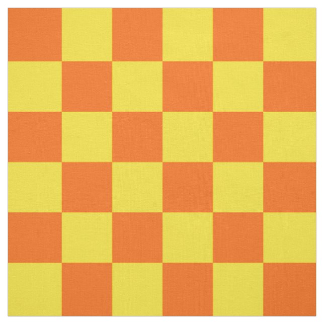 Gul och orange rutig mönsterdesign  tyg (Provkarta)