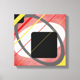 Gul och röd geometrisk design inklädd canvas
