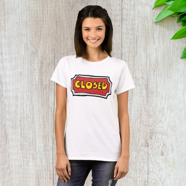 Gul och röd stängd skylt t shirt (Skapare uppladdad)