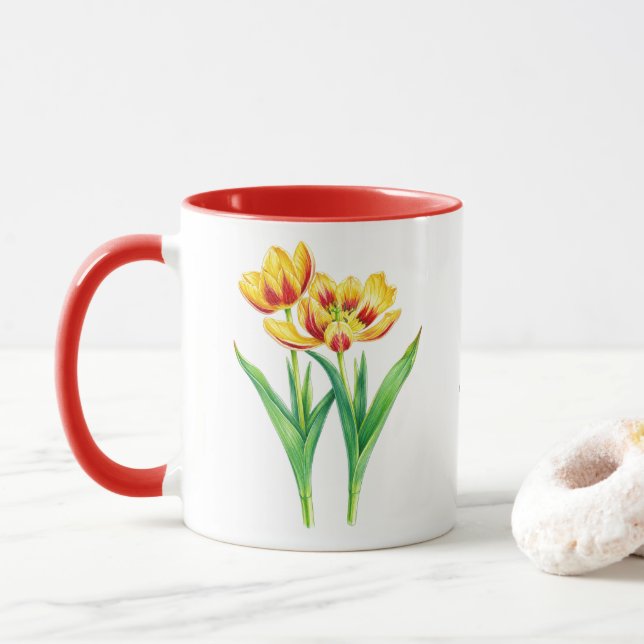 Gul och röd tulpan Combo-mugg Mugg (Med munk)