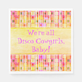 Gul och rosa disco-cowgirlfrans pappersservett