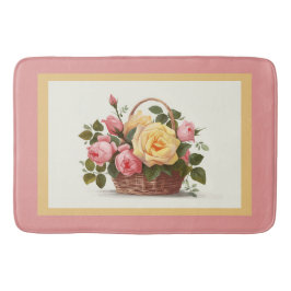 Gul Och Rosa Rosor Badrumsmatt Badrumsmatta