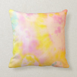 Gul och rosa Tie-dyed kudde