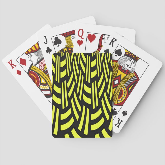 Gul och svart Art Deco Casinokort (Baksidan)