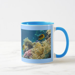 Gul och svart fjärilsfisk mugg