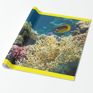 Gul och svart fjärilsfisk presentpapper