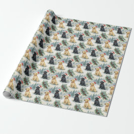 Gul och svart Labrador julinpackningspapper Presentpapper