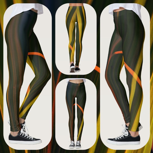 Gul och svart naturlig abstrakt leggings (Skapare uppladdad)