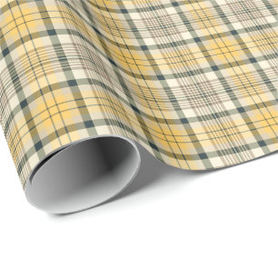 Gul och svart pläd presentpapper