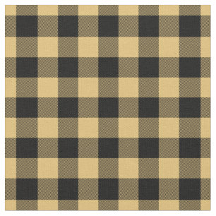 Gul och svart rutig gingham tyg