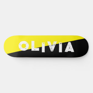 gul och svart skateboard retro delad