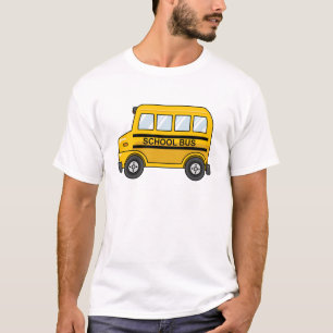 Gul och svart skolbuss för tecknad t shirt