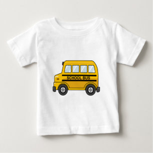 Gul och svart skolbuss för tecknad tee shirt
