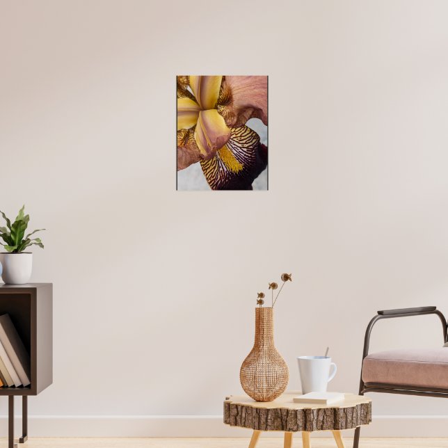 Gul och violett skäggiris blomster poster (Vardagsrum 3)