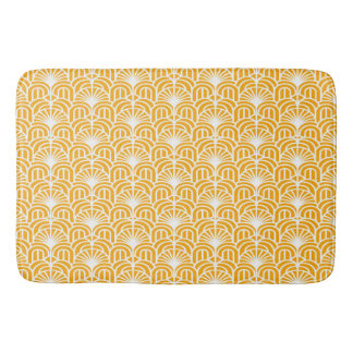 Gul och vit Art Deco-design Badrumsmatta